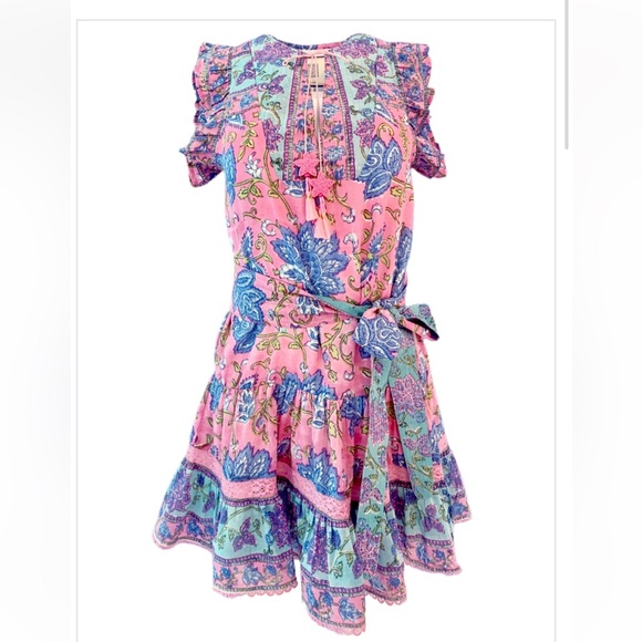 Bell Amira mini Dress, Multi Floral Corales Size Medium - Picture 7 of 7